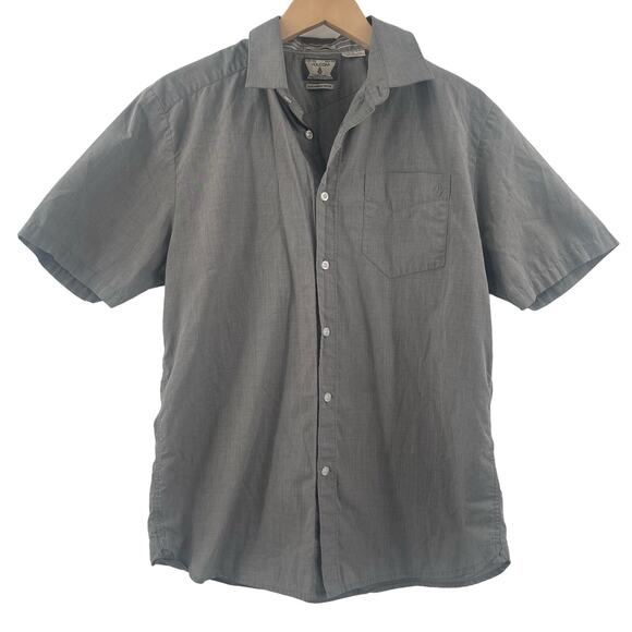 VOLCOM Shirt Size Medium Button Down Classic Fit Gray Skate Surf Snow Lifestyle - Picture 1 of 11